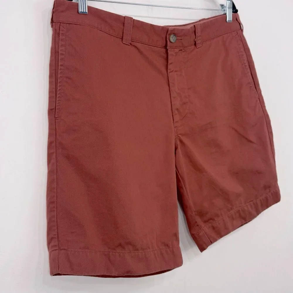 J. Crew GRAMERCY Rust Red 100% Cotton Flat Front Casual Shorts
